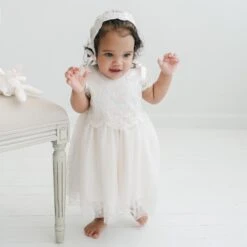 Sophia Dress & Bloomers(Sophia Dress Bloomers) -Tiny Trendz Sophia Dress Bonnet Standing 0312