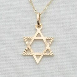14k Gold Star Of David With Chain(14k Gold Star Of David With Chain)