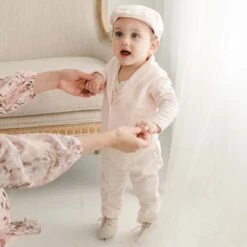 Milo 3-Piece Suit(Milo 3 Piece Suit) -Tiny Trendz Suit Milo Blush Christening 1304