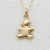 14k Gold Teddy Bear Charm With Chain(14k Gold Teddy Beau Charm With Chain)