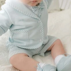Theodore Shorts Suit(Theodore Shorts Suit) -Tiny Trendz Theodore Blue Shorts Suit Detail 1016