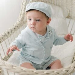 Theodore Shorts Suit(Theodore Shorts Suit) -Tiny Trendz Theodore Blue Shorts Suit Newsboy 1018